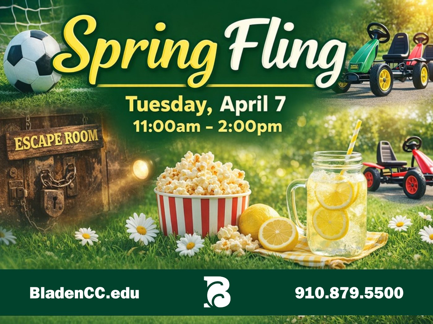 Spring Fling. Tuesday. April 7. 11:00-2:00.